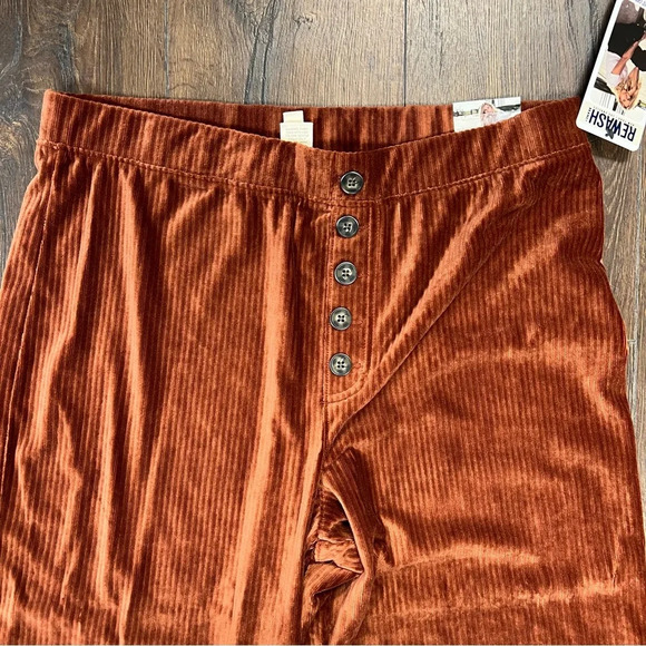 🆕 Rewash Rust ribbed velvet crops SZ XL - Picture 4 of 7